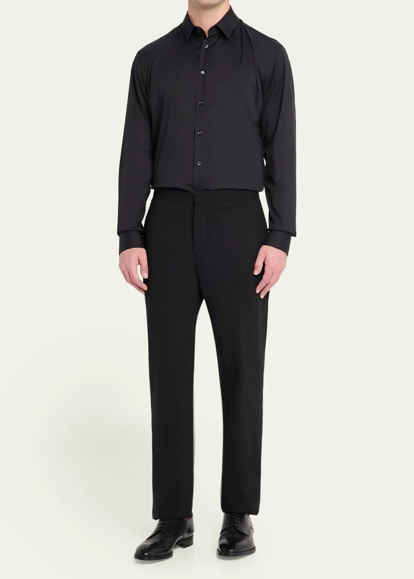 Giorgio ArmaniMen's Solid Stretch Poplin Sport Shirt