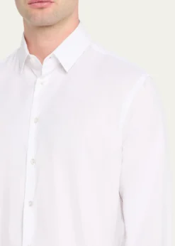 Giorgio ArmaniMen's Solid Stretch Poplin Sport Shirt