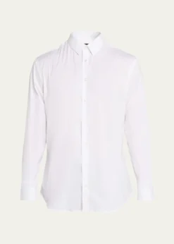 Giorgio ArmaniMen's Solid Stretch Poplin Sport Shirt