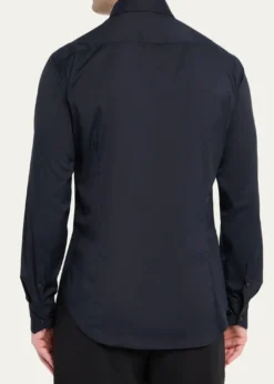 Giorgio ArmaniMen's Solid Stretch Poplin Sport Shirt