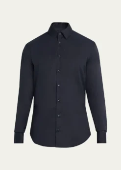 Giorgio ArmaniMen's Solid Stretch Poplin Sport Shirt