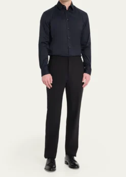 Giorgio ArmaniMen's Solid Stretch Poplin Sport Shirt