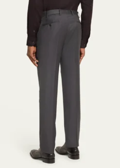 Giorgio ArmaniMen's Solid Wool Flat-Front Trousers