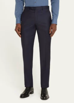 Giorgio ArmaniMen's Solid Wool Flat-Front Trousers