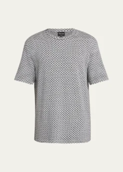 Giorgio ArmaniMen's Square Jersey Jacquard T-Shirt