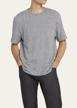 Giorgio ArmaniMen's Square Jersey Jacquard T-Shirt