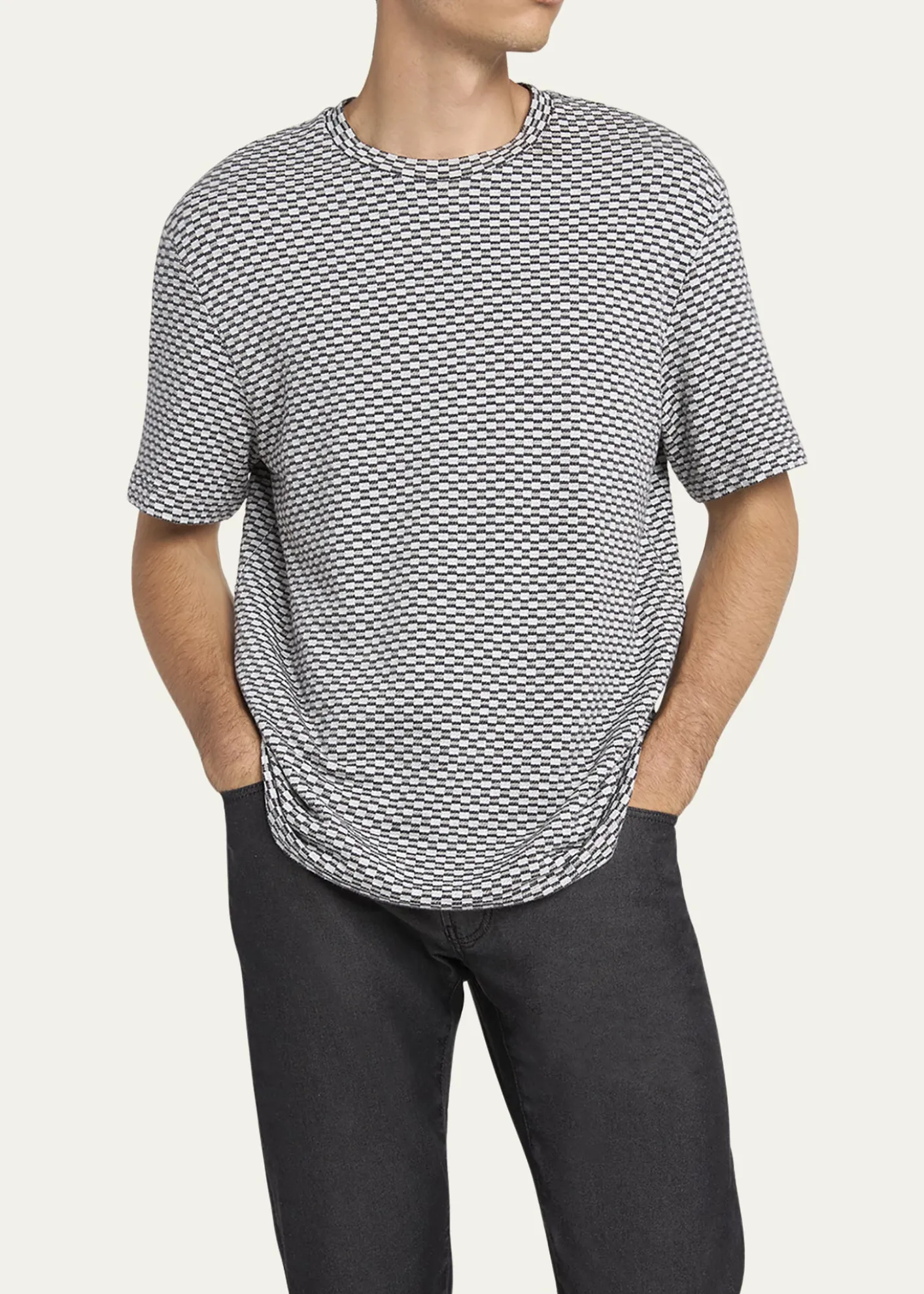Giorgio ArmaniMen's Square Jersey Jacquard T-Shirt