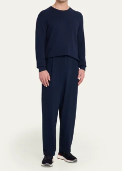 Giorgio ArmaniMen's Stretch Wool Seersucker Double-Pleat Trousers