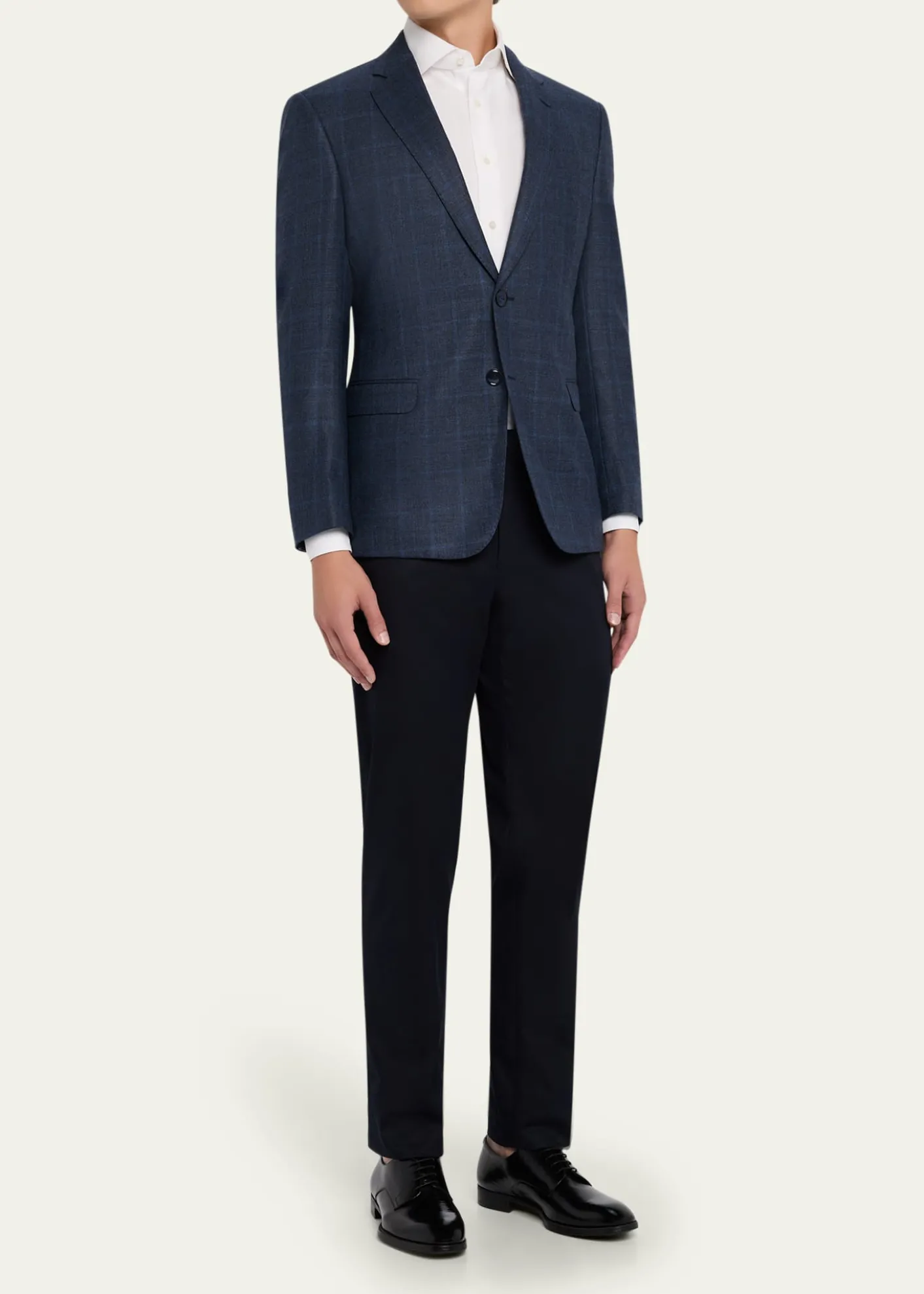 Giorgio ArmaniMen's Subtle Grid Wool Blend Sport Coat