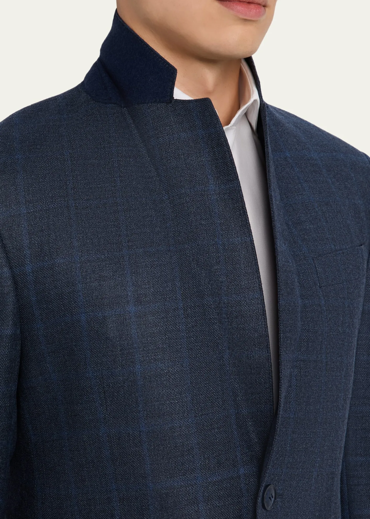 Giorgio ArmaniMen's Subtle Grid Wool Blend Sport Coat