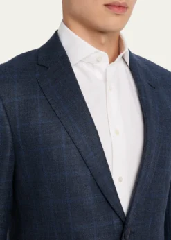 Giorgio ArmaniMen's Subtle Grid Wool Blend Sport Coat