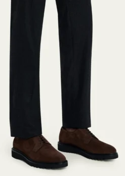 Giorgio ArmaniMen's Suede Rubber-Sole Derby Shoes