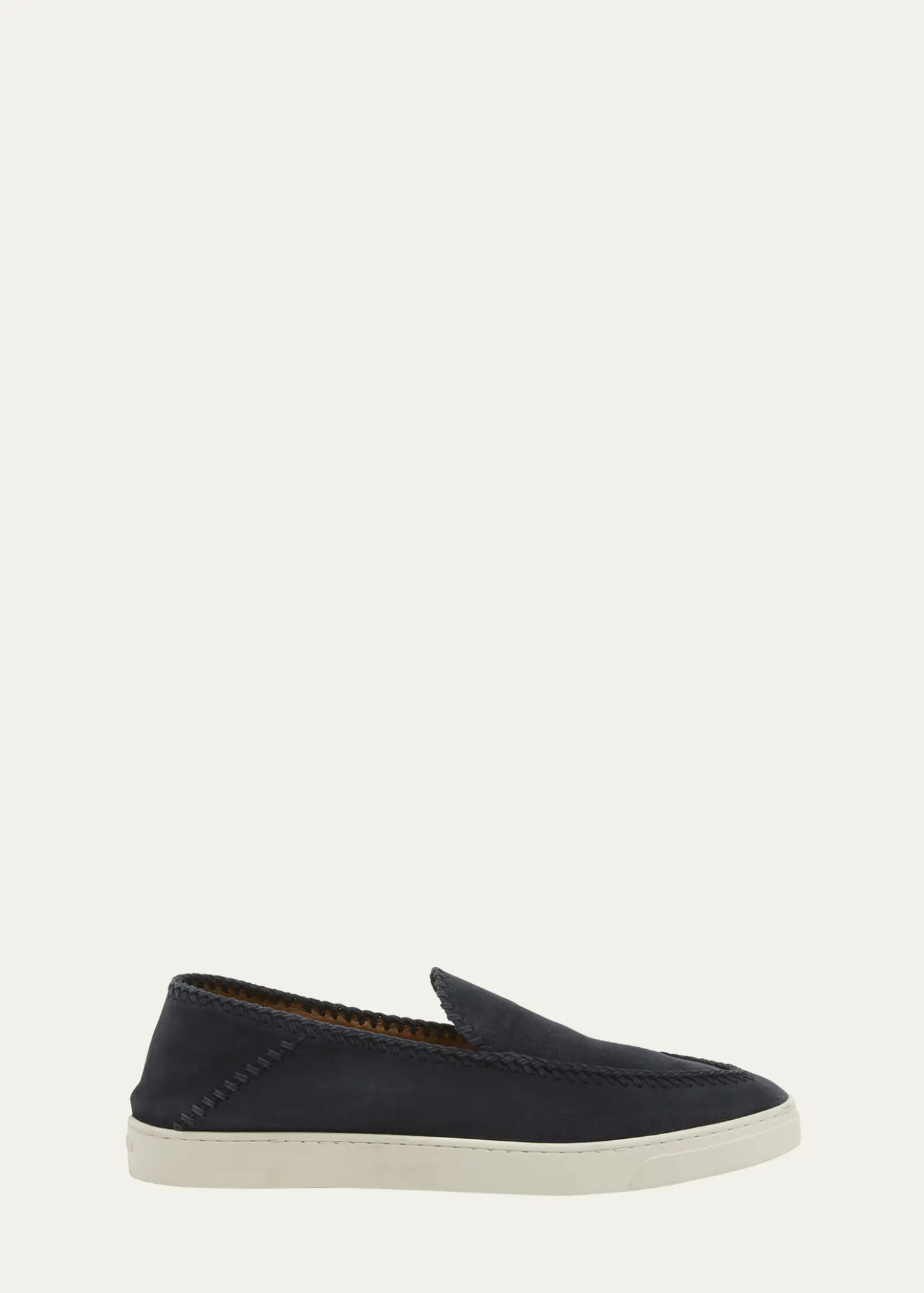 Giorgio ArmaniMen's Suede Sneaker-Sole Loafers