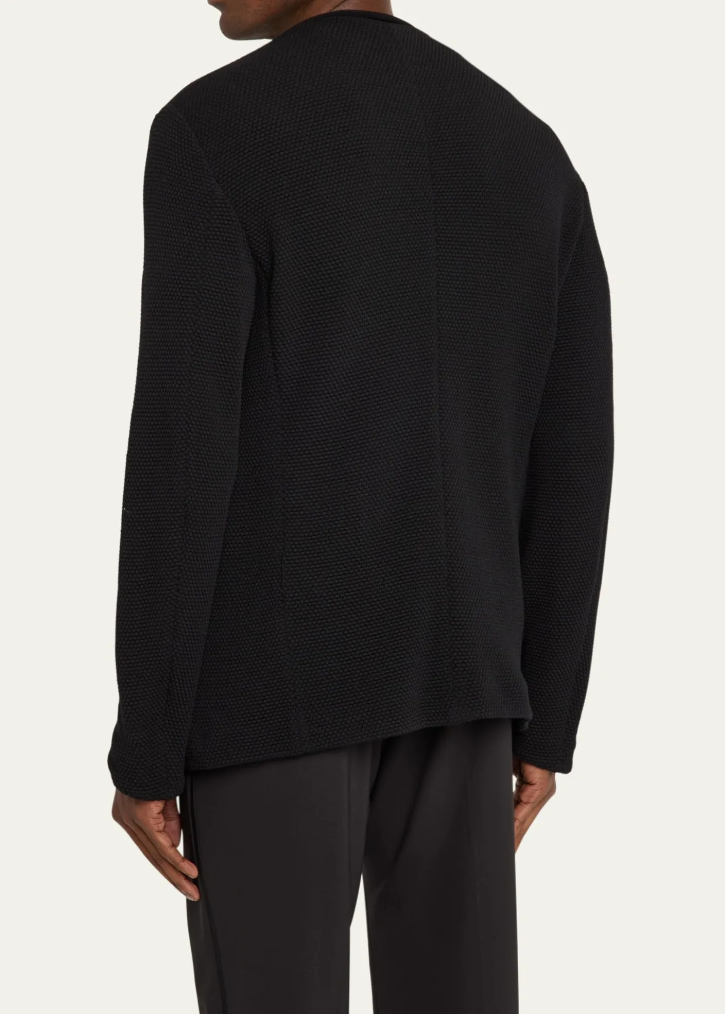Giorgio ArmaniMen's Textured Band-Collar Blazer