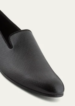 Giorgio ArmaniMen's Textured Leather Grosgrain-Trim Loafers