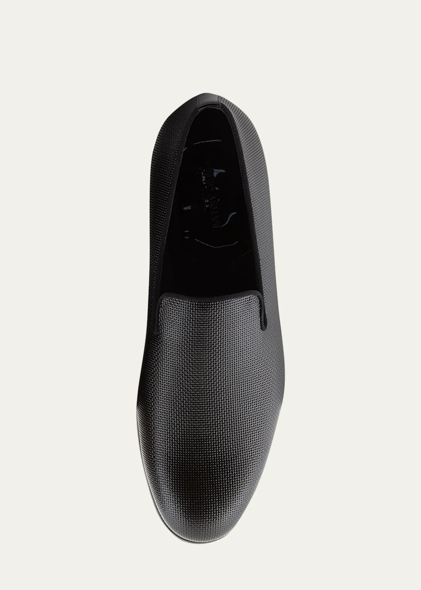 Giorgio ArmaniMen's Textured Leather Grosgrain-Trim Loafers