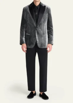Giorgio ArmaniMen's Velvet-Effect Peak Lapel Dinner Jacket
