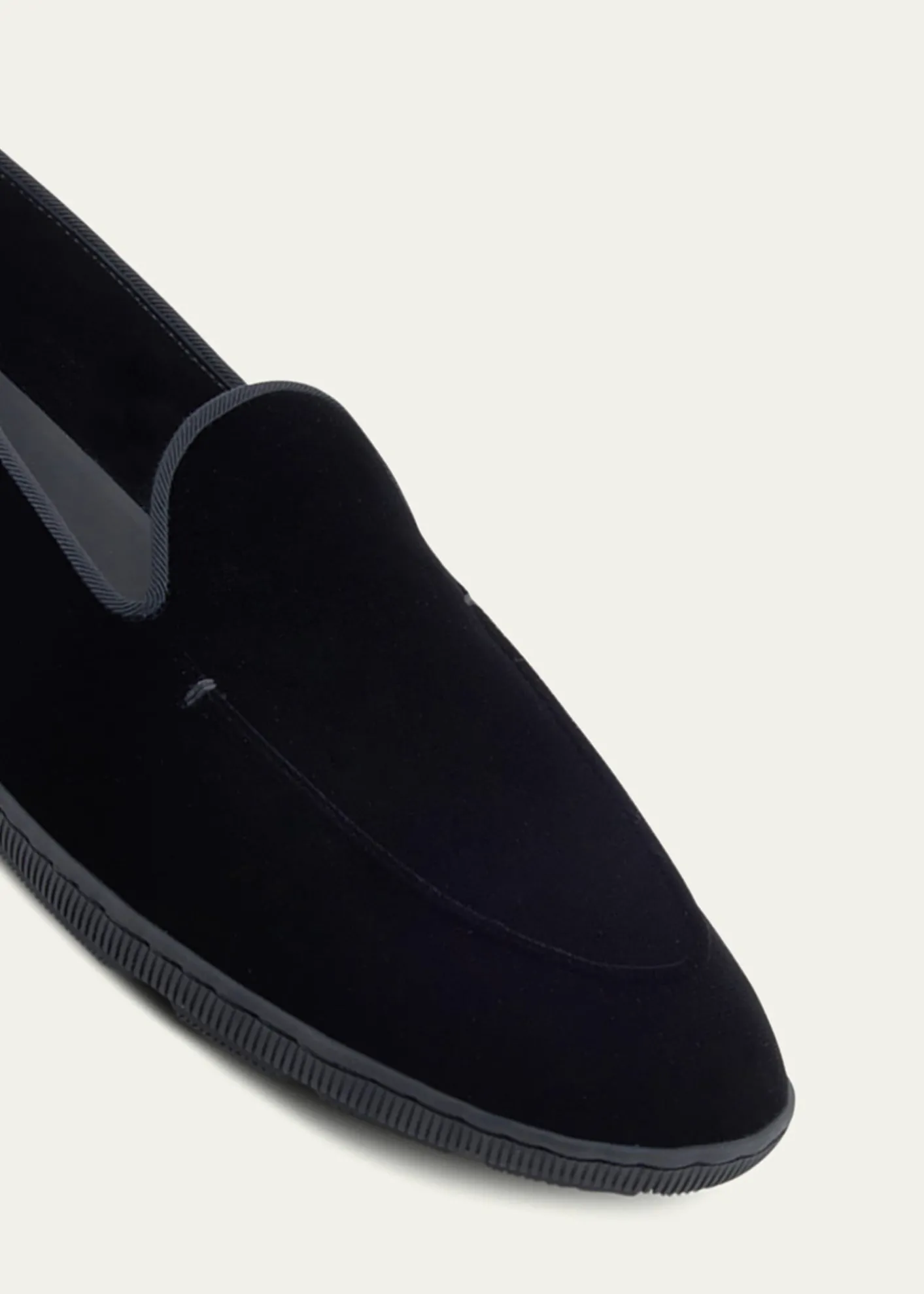 Giorgio ArmaniMen's Velvet Rubber-Sole Slipper Loafers