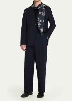 Giorgio ArmaniMen's Virgin Wool Flat Front Trousers