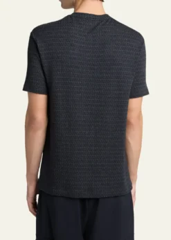 Giorgio ArmaniMen's Viscose Geometric Textured Crewneck T-Shirt