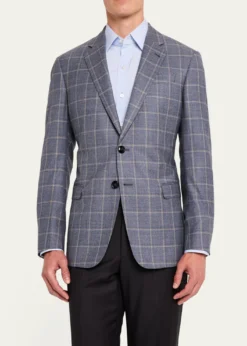 Giorgio ArmaniMen's Windowpane Sport Coat