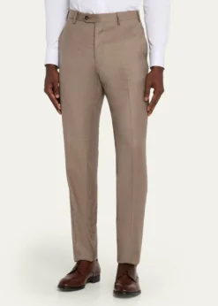 Giorgio ArmaniMen's Wool Sharkskin Flat Front Trousers