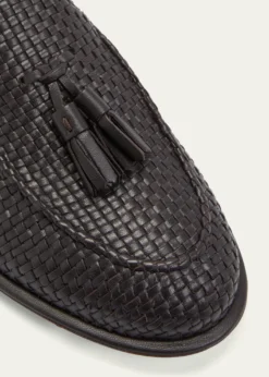 Giorgio ArmaniMen's Woven Leather Tassel Loafers