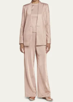 Giorgio ArmaniMetallic Bonded Jersey One-Button Blazer