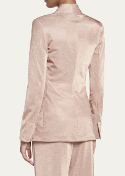 Giorgio ArmaniMetallic Bonded Jersey One-Button Blazer