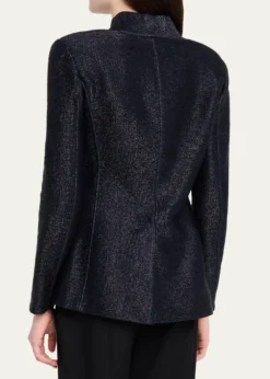 Giorgio ArmaniMetallic Raffia Single-Breasted Jacket