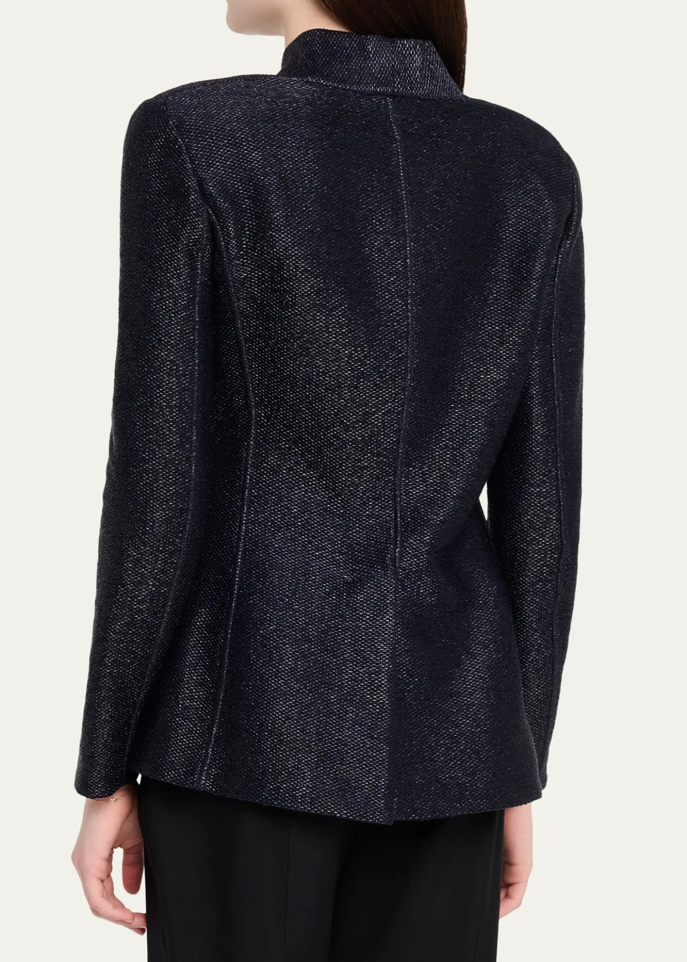 Giorgio ArmaniMetallic Raffia Single-Breasted Jacket