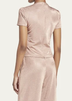 Giorgio ArmaniMetallic Short-Sleeve Bonded Jersey Tee