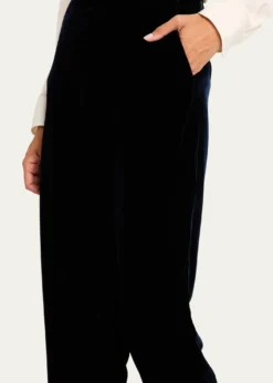 Giorgio ArmaniMid-Rise Slim-Leg Velvet Trousers