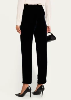 Giorgio ArmaniMid-Rise Slim-Leg Velvet Trousers