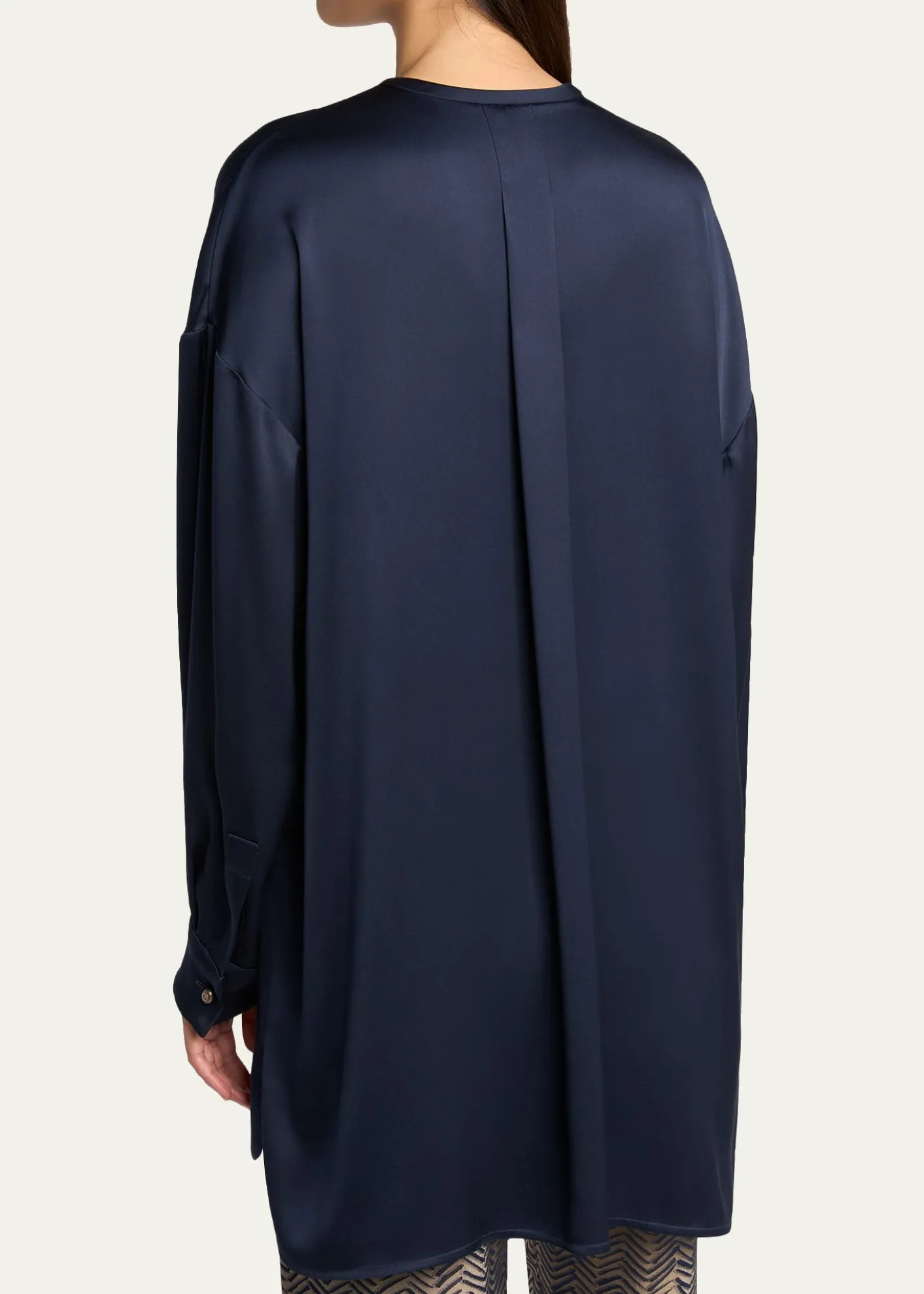 Giorgio ArmaniNeck-Tie Silk Oversized Tunic Shirt