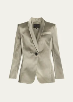 Giorgio ArmaniOmbre Satin Single-Breasted Blazer