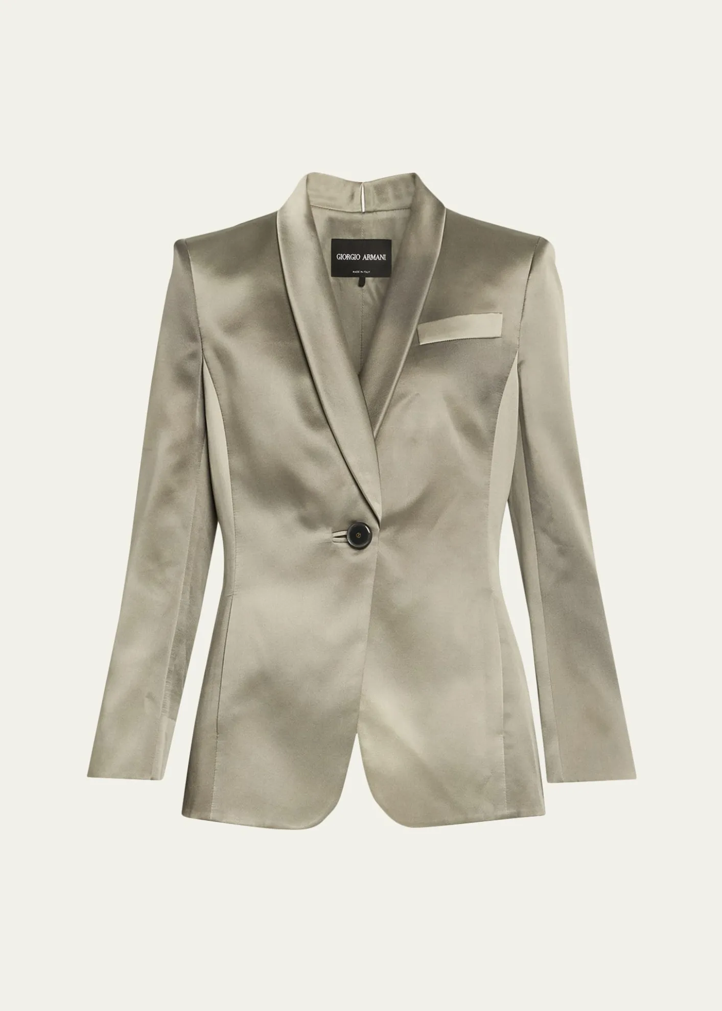 Giorgio ArmaniOmbre Satin Single-Breasted Blazer