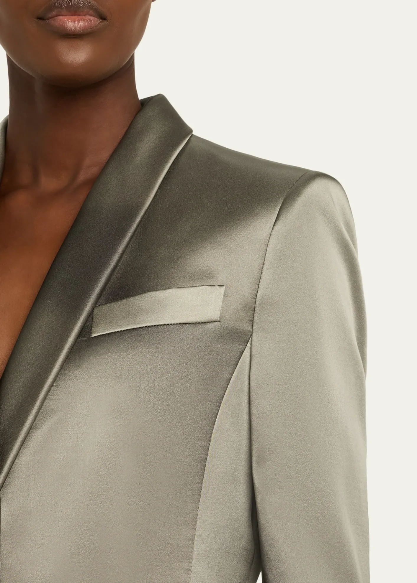 Giorgio ArmaniOmbre Satin Single-Breasted Blazer