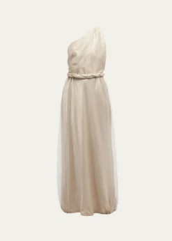 Giorgio ArmaniOne-Shoulder Gown with Braided Detail