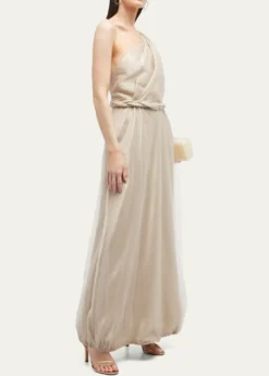 Giorgio ArmaniOne-Shoulder Gown with Braided Detail