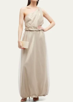 Giorgio ArmaniOne-Shoulder Gown with Braided Detail