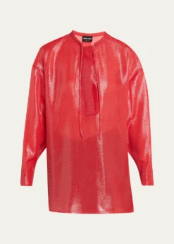 Giorgio ArmaniOversized Shiny Silk-Blend Tunic