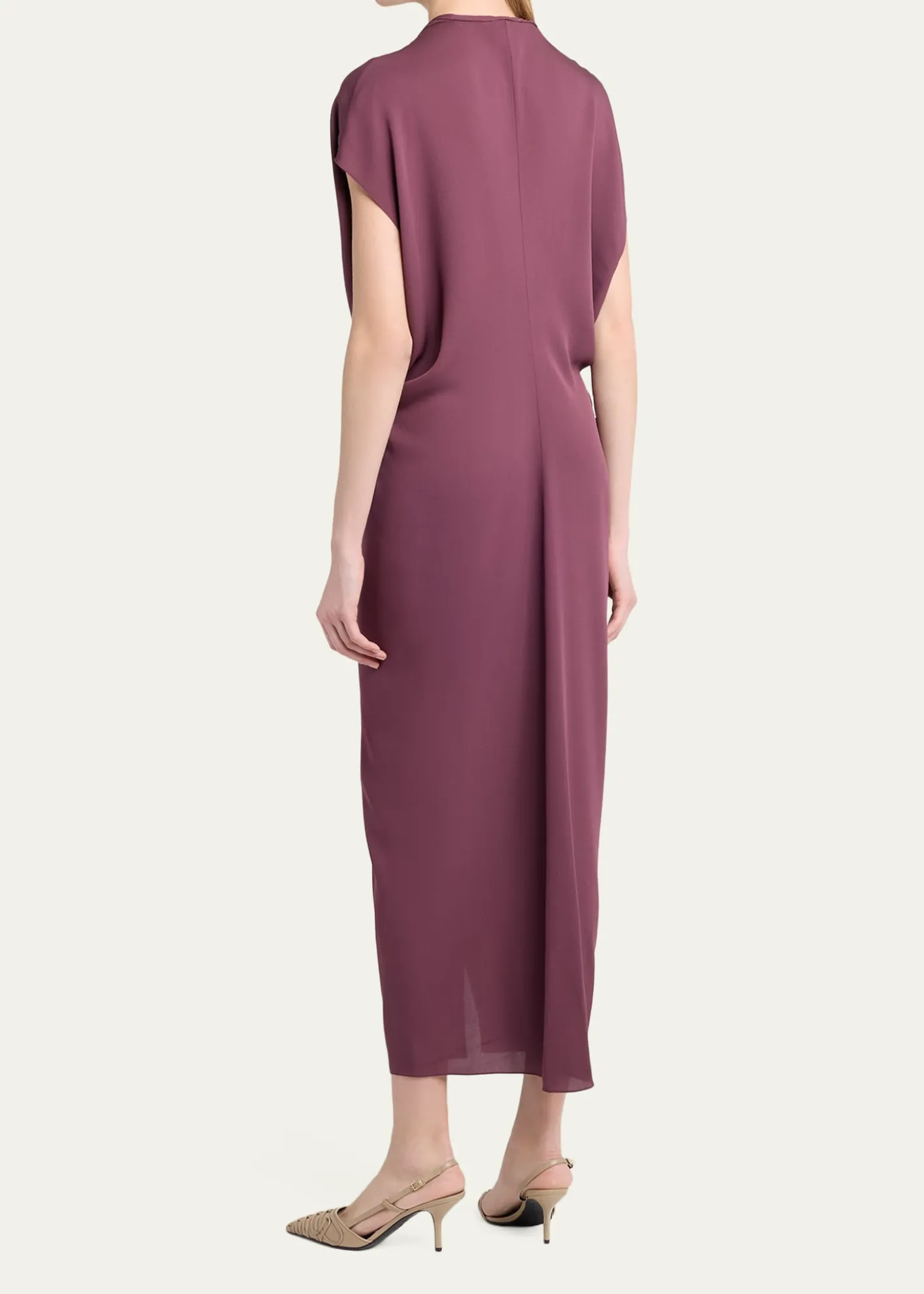 Giorgio ArmaniPleat Draped Silk Midi Dress