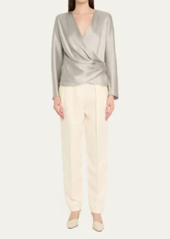 Giorgio ArmaniPleated Cady Straight-Leg Tuxedo Trousers