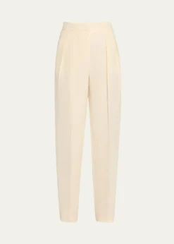 Giorgio ArmaniPleated Cady Straight-Leg Tuxedo Trousers