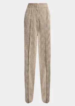 Giorgio ArmaniPleated Cotton Jacquard Tapered-Leg Trousers