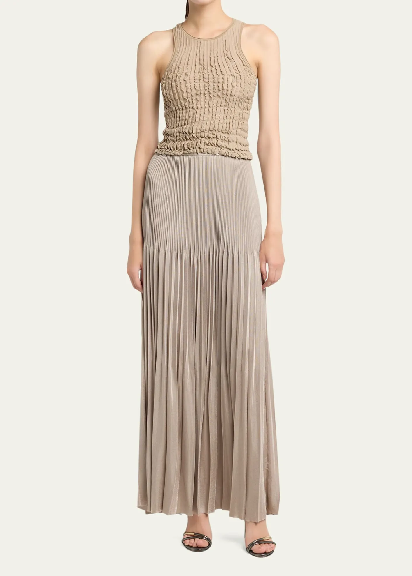 Giorgio ArmaniPleated Knit Maxi Skirt