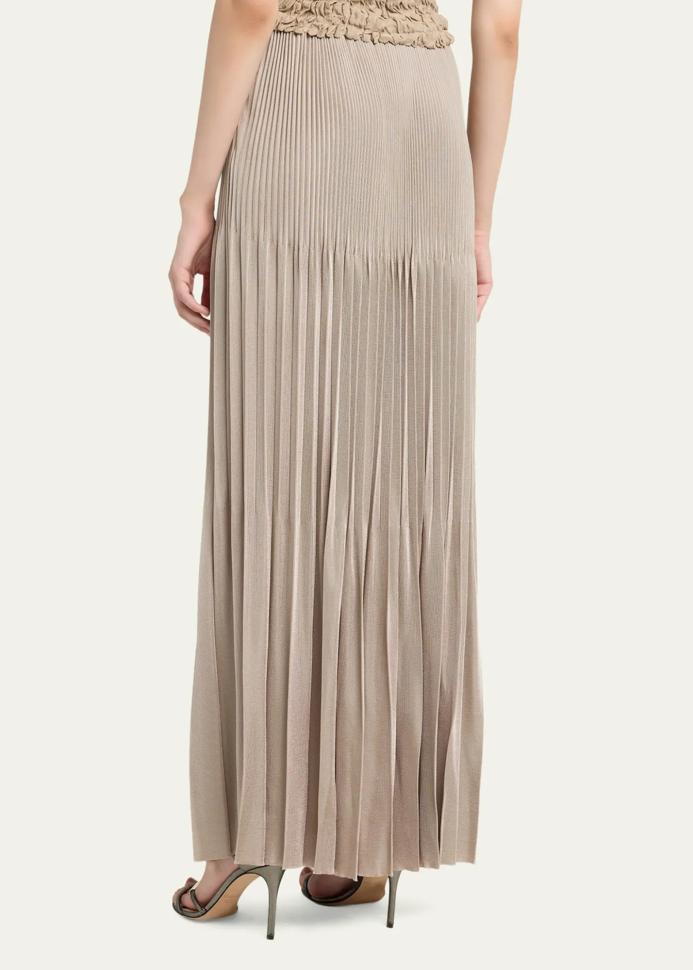 Giorgio ArmaniPleated Knit Maxi Skirt