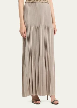 Giorgio ArmaniPleated Knit Maxi Skirt