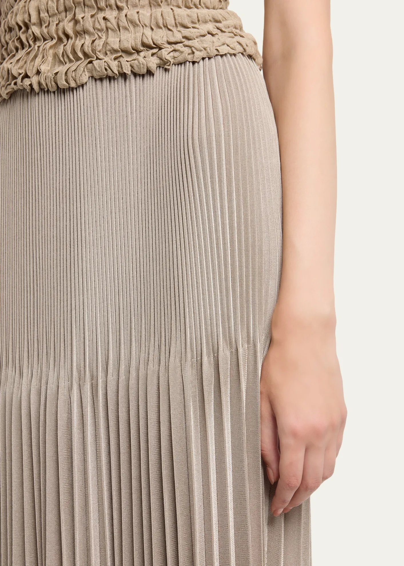 Giorgio ArmaniPleated Knit Maxi Skirt
